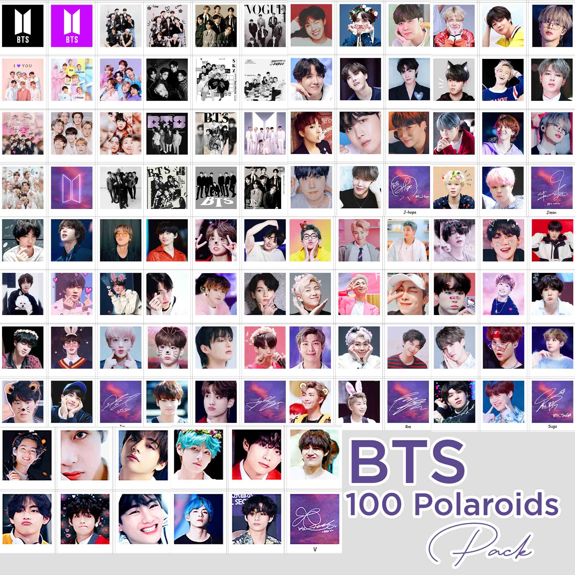 BTS 100 Polaroids Pack